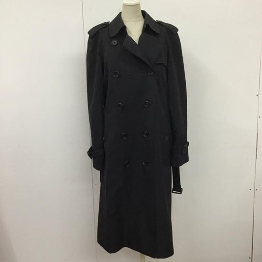 バーバリーロンドン Burberry London コート トレンチコート FR072-615-09 ライナー付き ノバチェック 40 無地 黒 / ブラック /  レディース USED 古着 中古 10113020