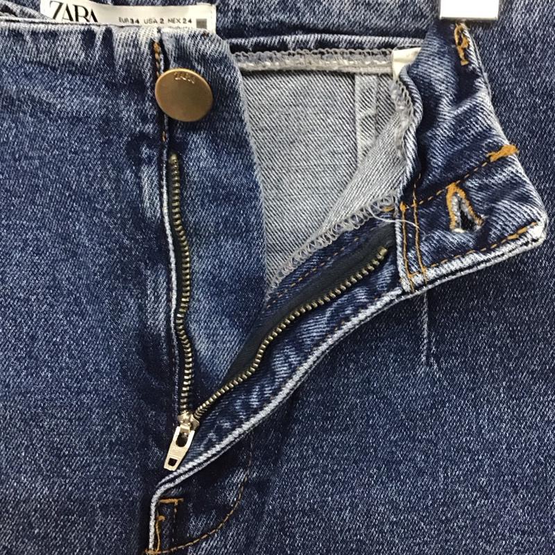 ザラ ZARA パンツ デニム、ジーンズ デニムパンツ ワイドパンツ カジュアルパンツ 34 無地 インディゴ / インディゴ /  レディース USED 古着 中古 10128921
