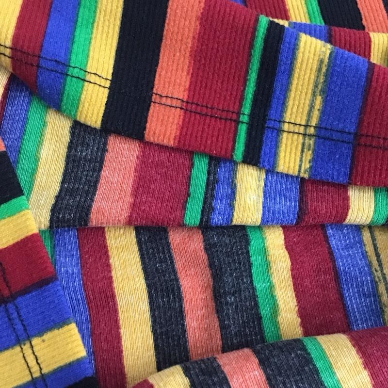 ザラ ZARA カットソー 半袖 L ストライプ マルチカラー / マルチカラー /  レディース USED 古着 中古 10142742