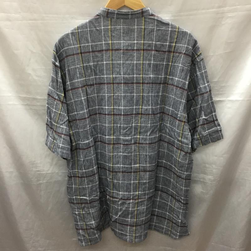 グローバルワーク GLOBAL WORK シャツ、ブラウス 半袖 GW222157AD バンドカラー L チェック 紺 / ネイビー / X 白 / ホワイト / X 橙 / オレンジ / X 黄 / イエロー /  メンズ USED 古着 中古 10117783