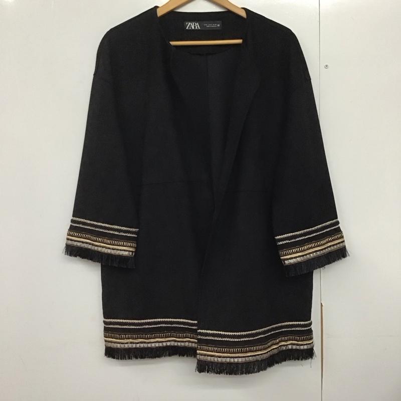 ザラ ZARA ジャケット、上着 ジャケット、ブレザー M 無地 黒 / ブラック /  レディース USED 古着 中古 10142767
