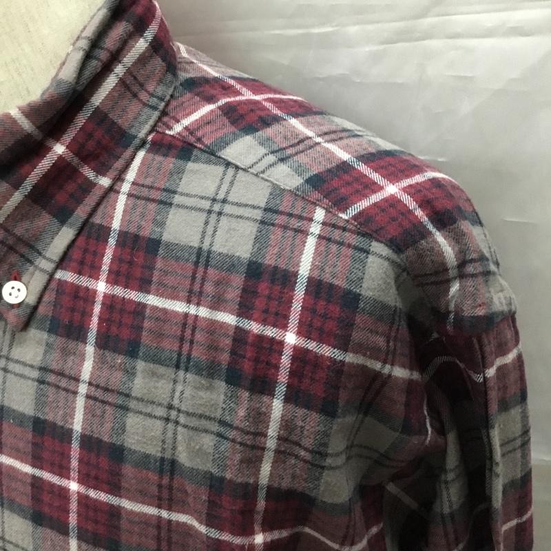 ブルックスブラザーズ BROOKS BROTHERS シャツ、ブラウス 長袖 ボタンダウン M チェック 灰 / グレー / X 黒 / ブラック / X 赤 / レッド / X 白 / ホワイト /  メンズ USED 古着 中古 10111371