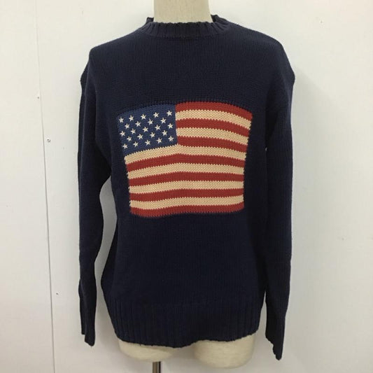 ポロバイラルフローレン Polo by RALPH LAUREN ニット、セーター 長袖 M 無地 紺 / ネイビー /  メンズ USED 古着 中古 10106376