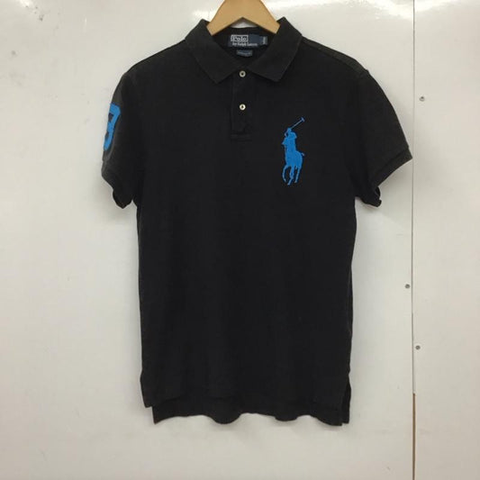 ポロバイラルフローレン Polo by RALPH LAUREN ポロシャツ 半袖 半袖ポロシャツ 半袖カットソー カラーシャツ L ロゴ、文字 黒 / ブラック /  メンズ USED 古着 中古 10129489