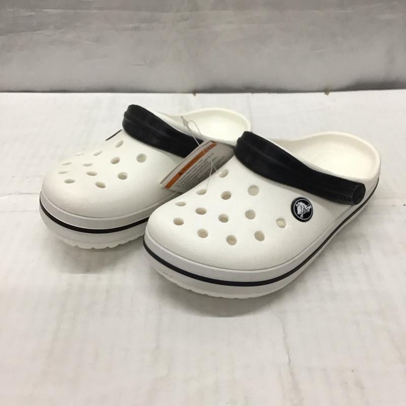 クロックス crocs シューズ シューズ 204537-100 Crocband Clog K 20cm キッズ サンダル 22.0cm 無地 白 / ホワイト / X 黒 / ブラック /  ボーイズ USED 古着 中古 10134159