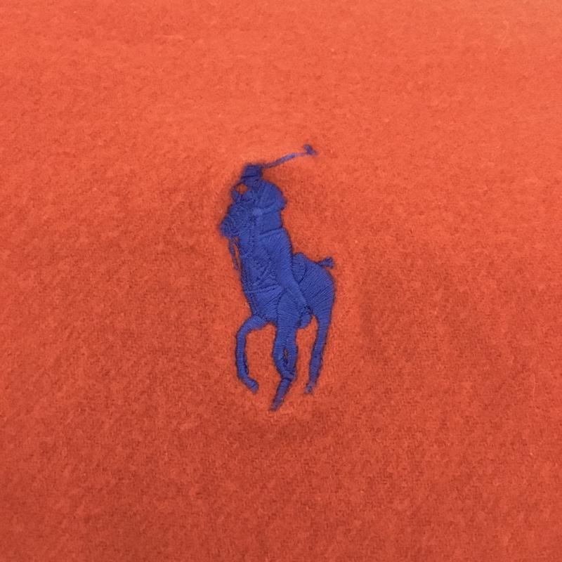 ポロラルフローレン POLO RALPH LAUREN マフラー マフラー ウール フリンジ 刺繍 ワンポイント 赤 / レッド /  メンズ USED 古着 中古 10129916