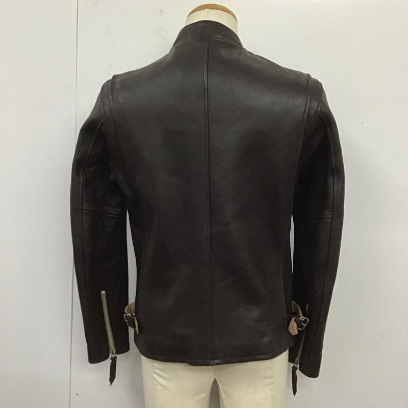 ショット schott ジャケット、上着 ジャケット、ブレザー ジップアップジャケット シングルレザージャケット カジュアルジャケット アウター S 無地 茶 / ブラウン /  メンズ USED 古着 中古 10124544