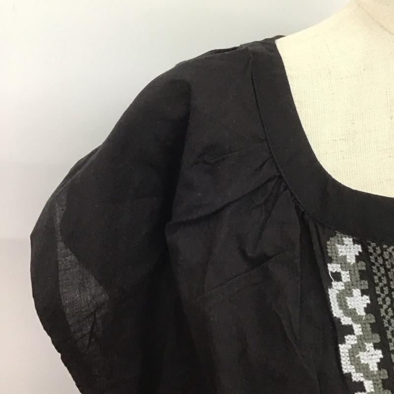 サニーレーベル Sonny Label ワンピース ロングスカート LA85-26K905 フレンチスリーブ FREE 刺繍 黒 / ブラック /  レディース USED 古着 中古 10108615