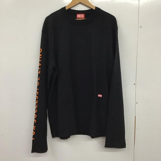 ディーゼル DIESEL Tシャツ 長袖 長袖カットソー 無地カットソー クルーネック L 無地 黒 / ブラック /  メンズ USED 古着 中古 10138964