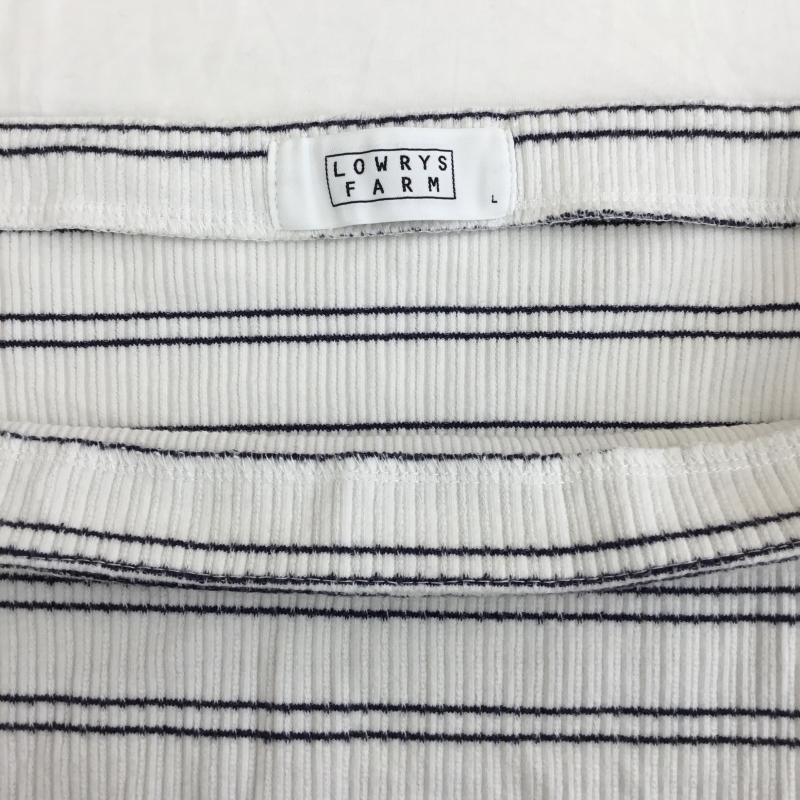 ローリーズファーム LOWRYS FARM カットソー 半袖 L ボーダー柄 白 / ホワイト /  レディース USED 古着 中古 10133856