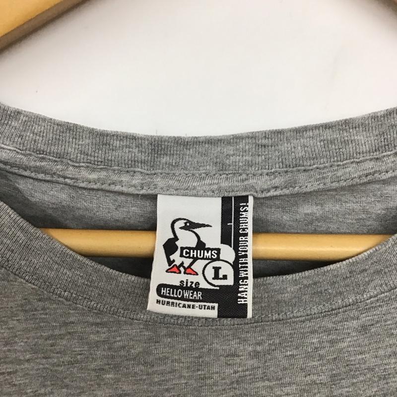 チャムス CHUMS Tシャツ 半袖 L プリント X ロゴ、文字 灰 / グレー /  メンズ USED 古着 中古 10130169