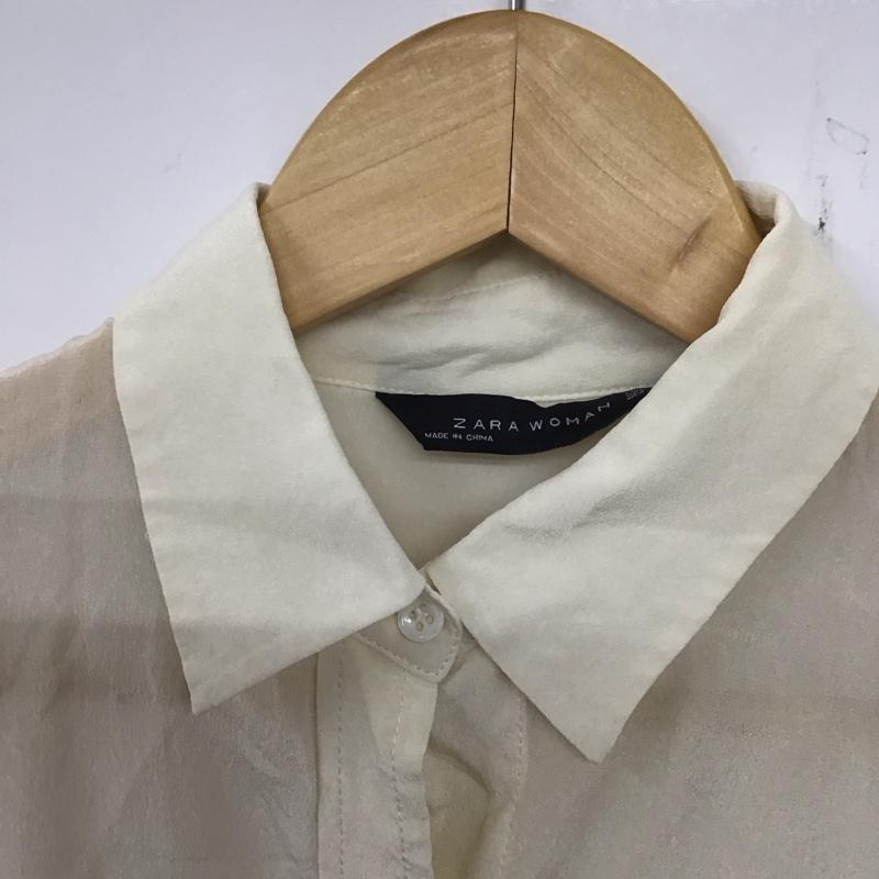 ザラウーマン ZARA WOMAN シャツ、ブラウス 長袖 M 無地 アイボリー / アイボリー /  レディース USED 古着 中古 10136907
