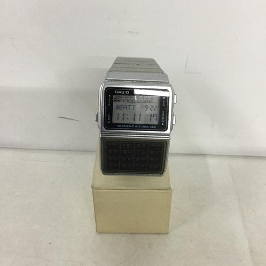カシオ CASIO 腕時計 デジタル DBC-610 電卓付腕時計 ロゴ、文字 銀 / シルバー /  メンズ USED 古着 中古 10138351