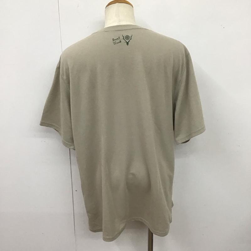 サウスツーウェストエイト South2 West8 Tシャツ 半袖 半袖カットソー プリントTシャツ クルーネックカットソー XL ロゴ、文字 ベージュ / ベージュ /  メンズ USED 古着 中古 10125780