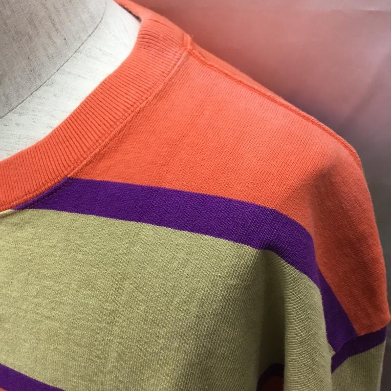 チャンピオン Champion カットソー 長袖 C3-Q410 マルチボーダー XL ロゴ、文字 マルチカラー / マルチカラー /  メンズ USED 古着 中古 10119839