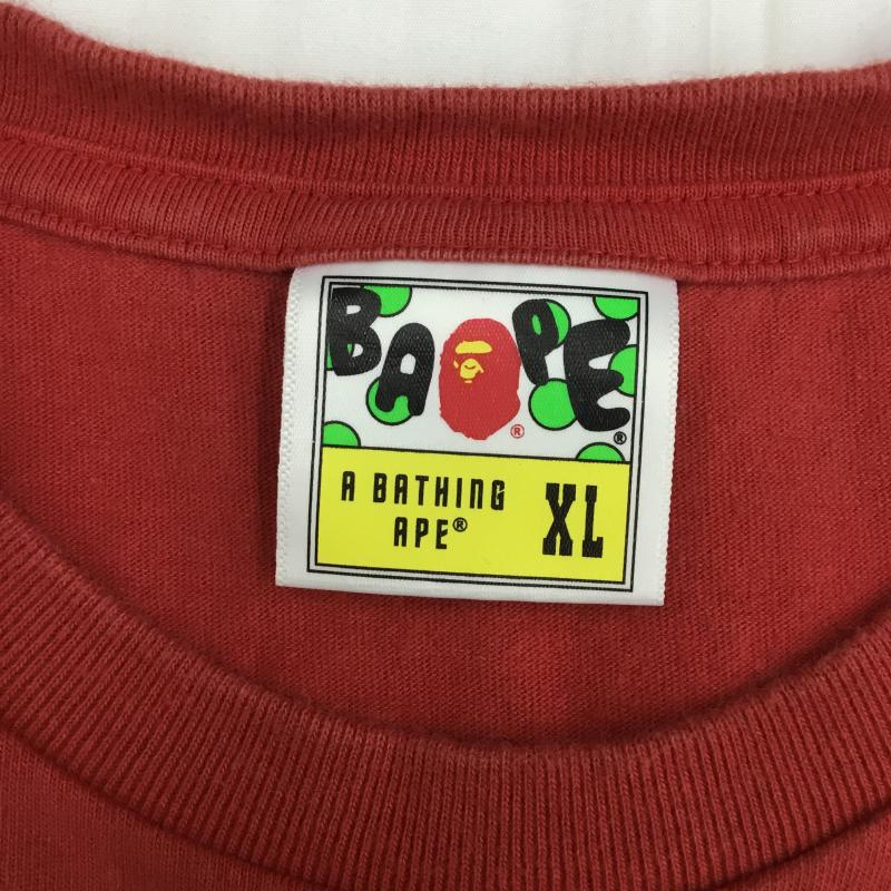 アベイシングエイプ A BATHING APE Tシャツ 半袖 XL プリント 赤 / レッド / X 黄 / イエロー /  メンズ USED 古着 中古 10128857
