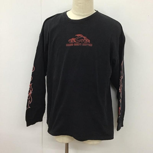 古着 USED カットソー 長袖 長袖カットソー クルーネックカットソー ロングスリーブカットソー プリントTシャツ プリント 黒 / ブラック /  メンズ USED 古着 中古 10113634