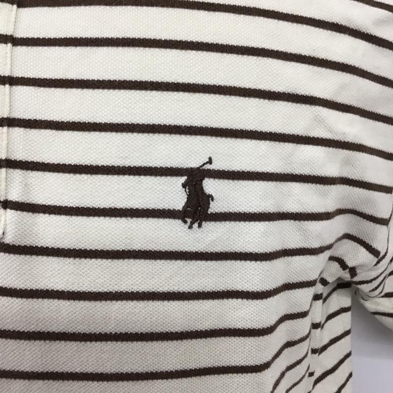 ポロバイラルフローレン Polo by RALPH LAUREN ポロシャツ 半袖 半袖ポロシャツ カラーシャツ 半袖カットソー M ボーダー柄 ベージュ / ベージュ / X 茶 / ブラウン /  メンズ USED 古着 中古 10114189