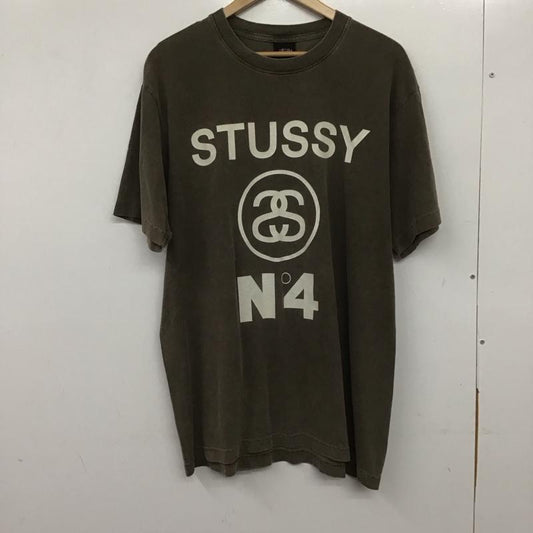 ステューシー STUSSY Tシャツ 半袖 半袖カットソー プリントTシャツ クルーネックカットソー L ロゴ、文字 茶 / ブラウン /  メンズ USED 古着 中古 10138748