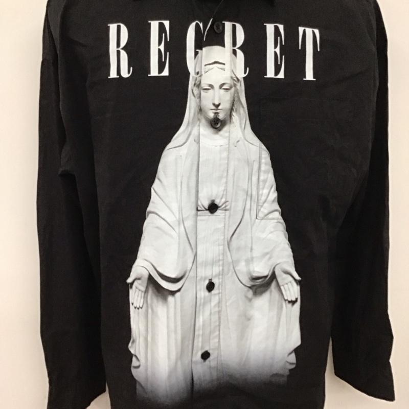 バックサイドオブトーキョー backside of tokyo シャツ、ブラウス 長袖 長袖シャツ カラーシャツ ポケットシャツ 長袖カットソー プリントシャツ FREE プリント 黒 / ブラック /  メンズ USED 古着 中古 10124459