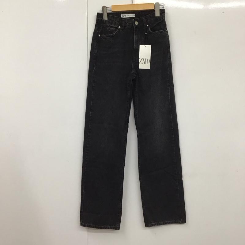 ザラ ZARA パンツ デニム、ジーンズ 6147 022 800 ハイウエスト ダメージ加工 黒 / ブラック /  レディース USED 古着 中古 10111556