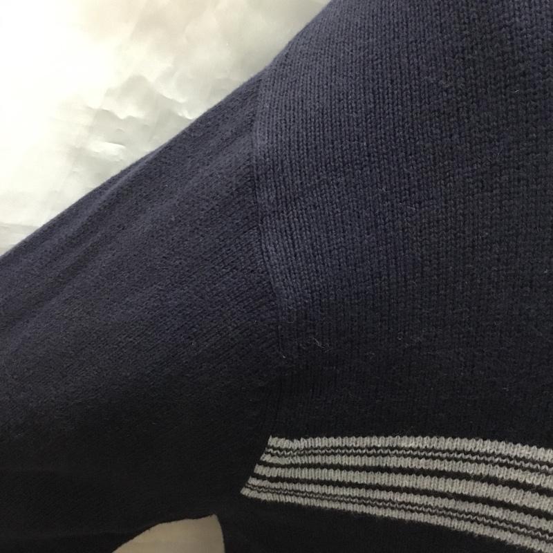 チャップス CHAPS ニット、セーター 長袖 長袖ニットカットソー ニット セーター ジップアップネックニット L ロゴ、文字 紺 / ネイビー /  メンズ USED 古着 中古 10120551