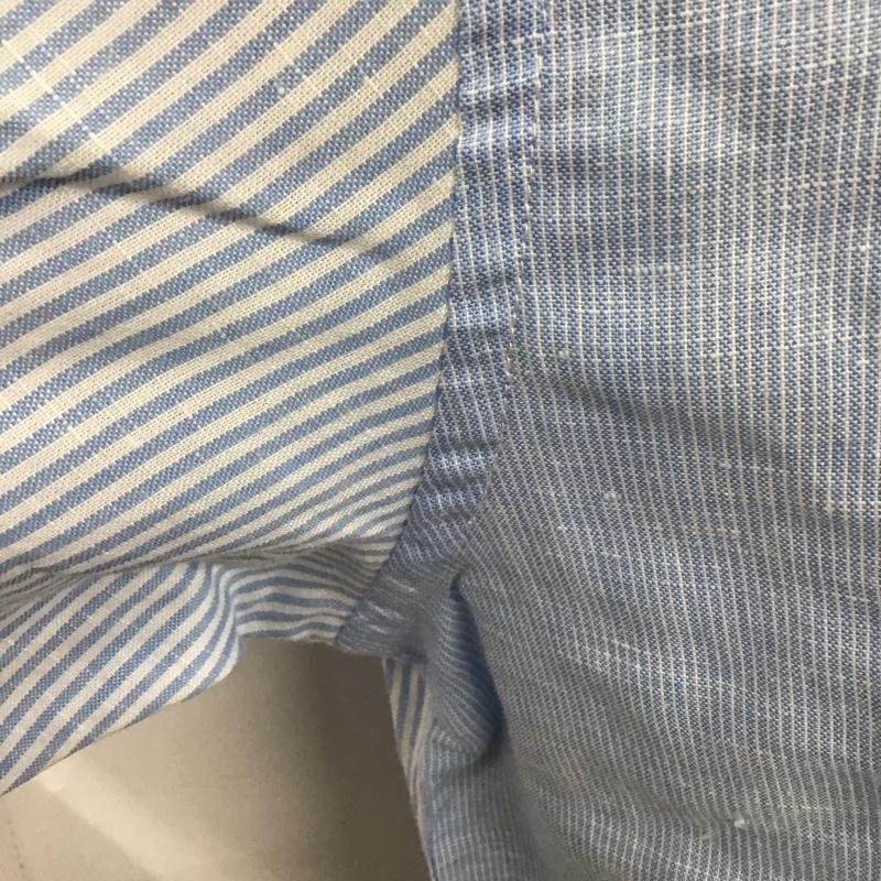 エディーバウアー Eddie Bauer シャツ、ブラウス 半袖 S ストライプ 白 / ホワイト / X 水色 / ライトブルー /  メンズ USED 古着 中古 10111204