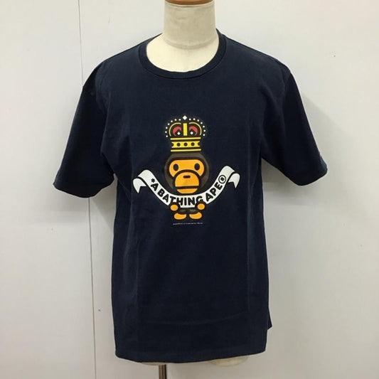アベイシングエイプ A BATHING APE Tシャツ 半袖 マイロ 王冠 XL プリント 紺 / ネイビー /  メンズ USED 古着 中古 10116332