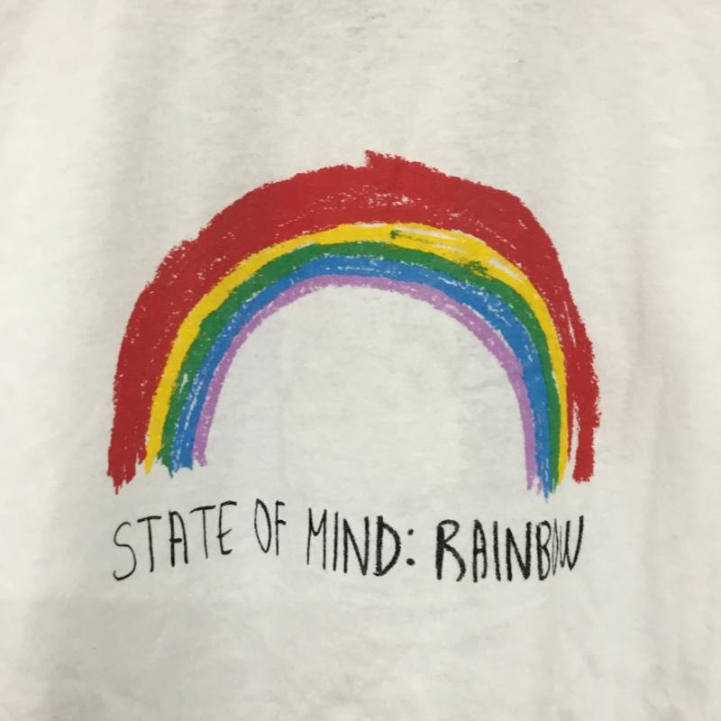 ザラ ZARA Tシャツ 半袖 5643 420 024 クルーネック 虹 タグ付き M ロゴ、文字 白 / ホワイト /  レディース USED 古着 中古 10144685