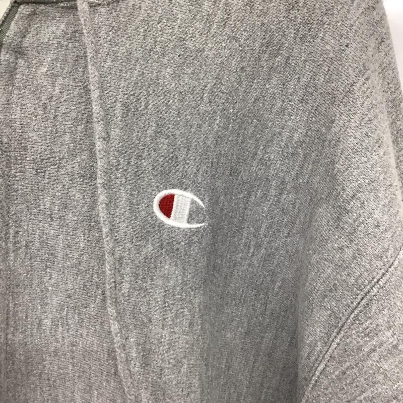 チャンピオン Champion パーカー 長袖 ジップアップパーカー 長袖パーカー カジュアルジャケット L ロゴ、文字 灰 / グレー /  メンズ USED 古着 中古 10146623