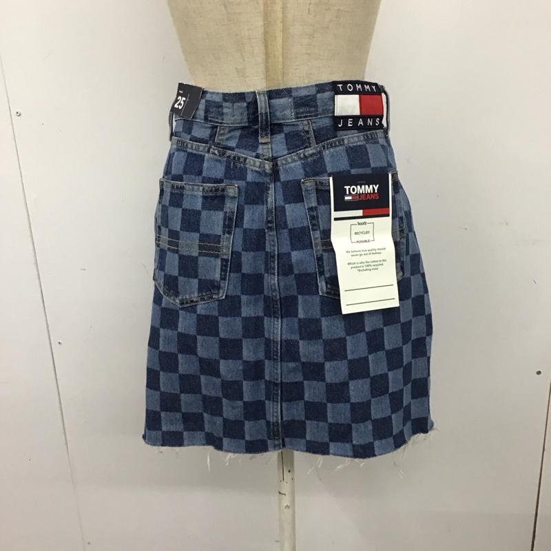 トミー ジーンズ TOMMY JEANS スカート ひざ丈スカート DW14148 デニムスカート タグ付き カットオフ  青 / ブルー /  レディース USED 古着 中古 10123198