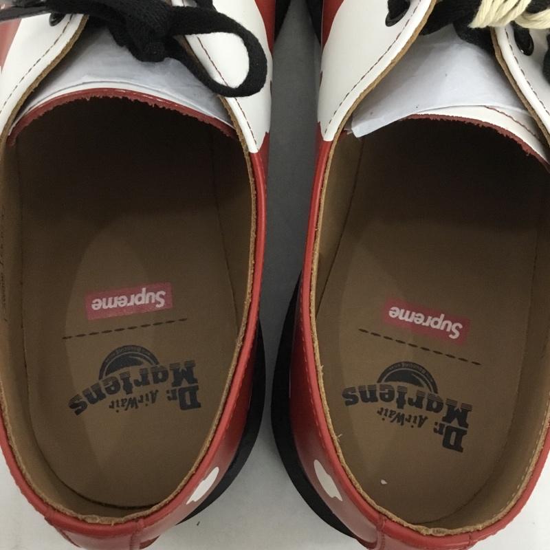 ドクターマーチン Dr.Martens 革靴 革靴 3アイ シューズ Supreme UK10 箱有 スカル US：11  赤 / レッド / X 白 / ホワイト /  メンズ USED 古着 中古 10149224