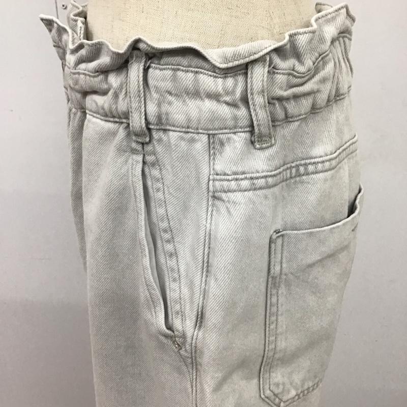 ザラ ZARA パンツ デニム、ジーンズ デニムパンツ ストレートパンツ ワイドパンツ カジュアルパンツ 38 無地 灰 / グレー /  レディース USED 古着 中古 10115193