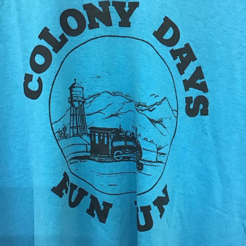 ヘインズ HANES Tシャツ 半袖 80s M プリント 青 / ブルー /  メンズ USED 古着 中古 10131351