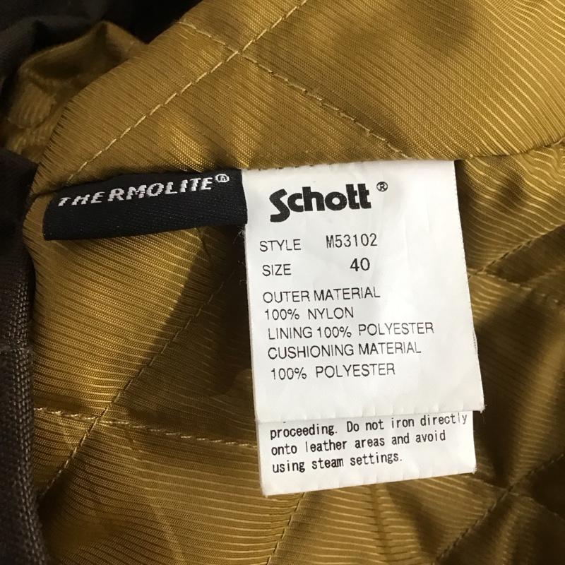 ショット schott ジャケット、上着 ジャケット、ブレザー ジップアップジャケット ジャンパー ジャケット カジュアルジャケット アウター 40 ロゴ、文字 茶 / ブラウン /  メンズ USED 古着 中古 10108040
