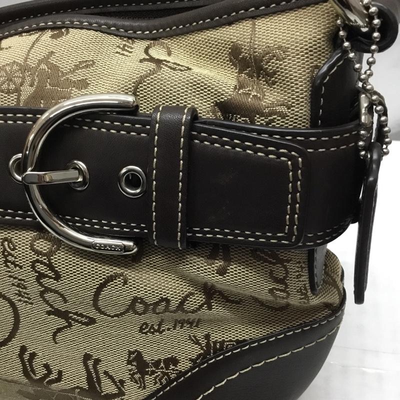 コーチ COACH ショルダーバッグ ショルダーバッグ F14442 馬車柄 ロゴ、文字 ベージュ / ベージュ / X 茶 / ブラウン /  レディース USED 古着 中古 10108861