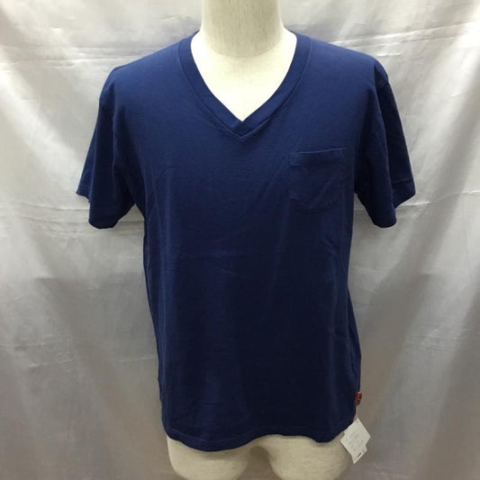 キャッツポウ CAT S PAW Tシャツ 半袖 半袖カットソー プリントTシャツ クルーネックカットソー L 無地 紺 / ネイビー /  メンズ USED 古着 中古 10114605