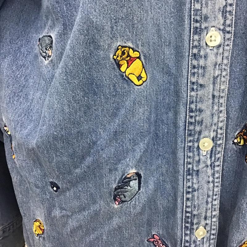 古着 USED シャツ、ブラウス 長袖 長袖シャツ カラーシャツ 刺繍シャツ 長袖カットソー XXL 刺繍 インディゴ / インディゴ /  メンズ USED 古着 中古 10124602