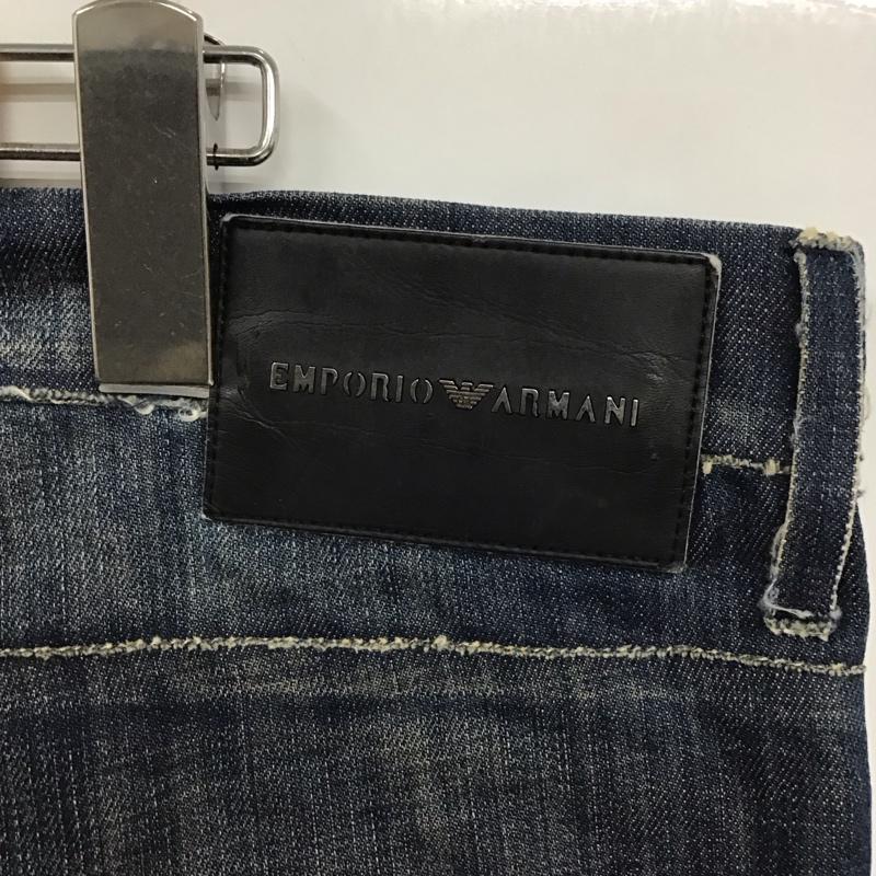 エンポリオアルマーニ EMPORIO ARMANI パンツ デニム、ジーンズ デニムパンツ ワイドパンツ ストレートパンツ カジュアルパンツ 無地 インディゴ / インディゴ /  メンズ USED 古着 中古 10123559