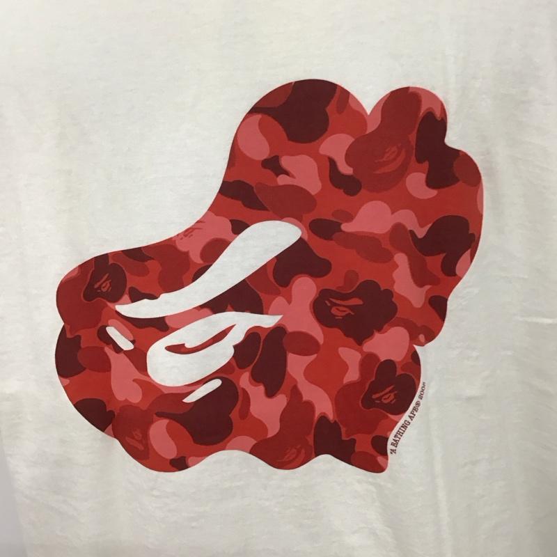アベイシングエイプ A BATHING APE Tシャツ 半袖 半袖カットソー プリントTシャツ クルーネックカットソー 初期 L ロゴ、文字 白 / ホワイト /  メンズ USED 古着 中古 10127801