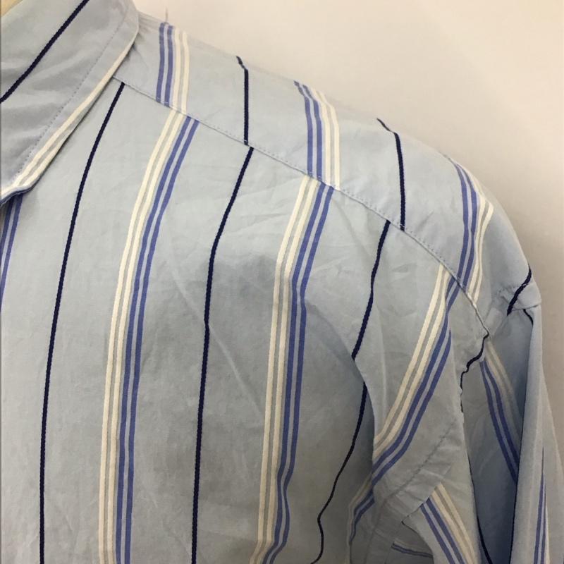 トミーヒルフィガー TOMMY HILFIGER シャツ、ブラウス 長袖 ストライプ コットン L ワンポイント 水色 / ライトブルー / X 白 / ホワイト / X 青 / ブルー /  メンズ USED 古着 中古 10116789