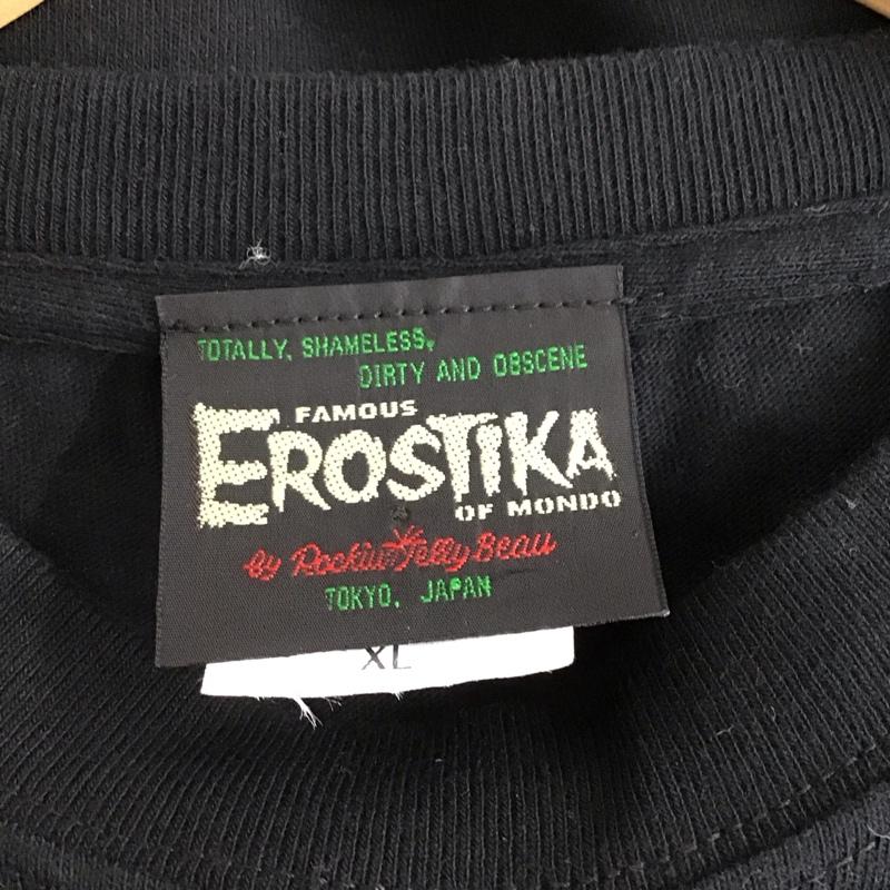 エロスティカ EROSTiKA Tシャツ 半袖 MISTRESS OF THE GALAXY XL プリント 黒 / ブラック /  メンズ USED 古着 中古 10123399