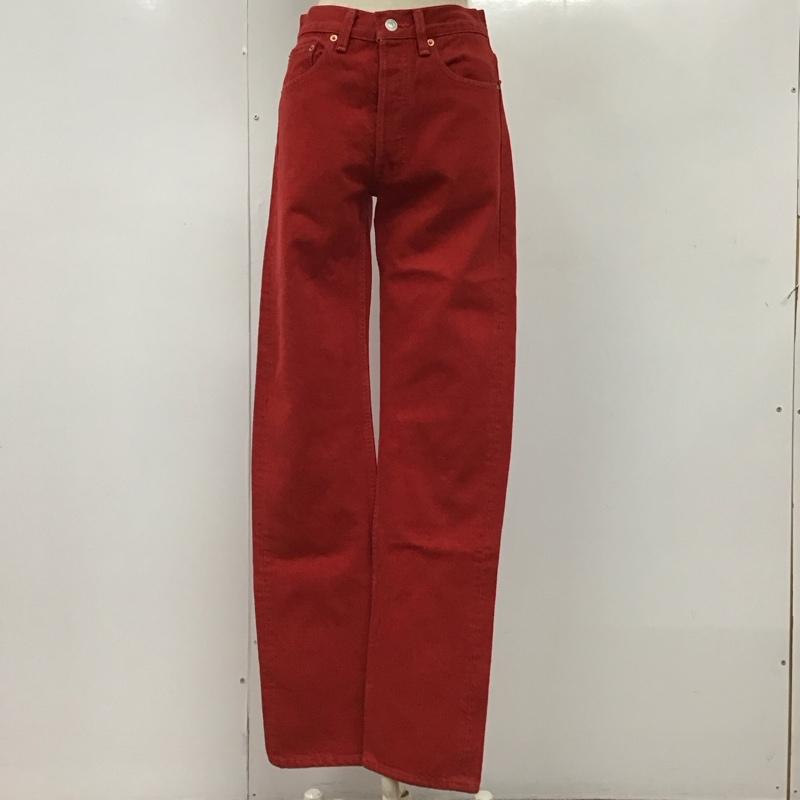 リーバイス Levi s パンツ デニム、ジーンズ 501 0651 ボタンフライ W27 L34 USA製 27インチ 無地 赤 / レッド /  レディース USED 古着 中古 10116486