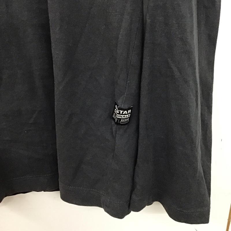 ジースターロゥ G-STAR RAW カットソー 長袖 長袖カットソー プリントカットソー クルーネック M ロゴ、文字 灰 / グレー /  メンズ USED 古着 中古 10132692