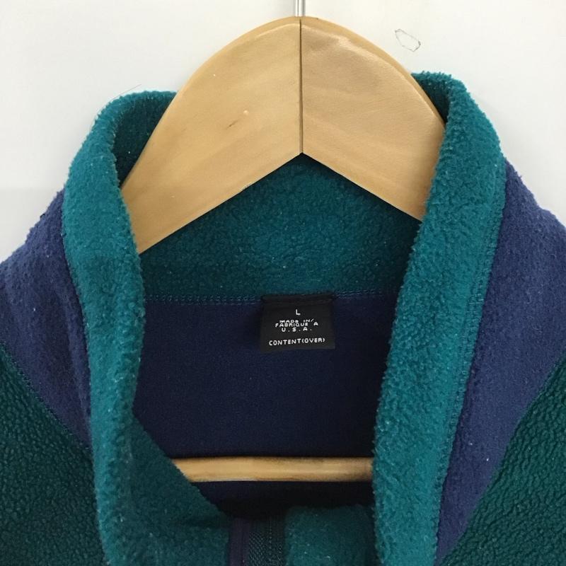 パタゴニア patagonia ベスト ベスト ジップアップベスト フリースベスト ノースリーブ スタンドカラー L ロゴ、文字 緑 / グリーン /  メンズ USED 古着 中古 10149596