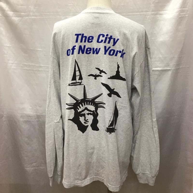 オンリーニューヨーク ONLY NY カットソー 長袖 長袖カットソー クルーネックカットソー ロングスリーブカットソー プリントTシャツ L プリント 灰 / グレー /  メンズ USED 古着 中古 10120491