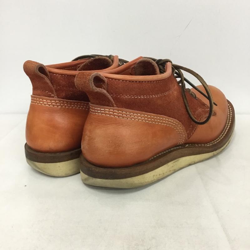 ゼローズ ZERROWS ブーツ ショートブーツ レザー 7.5 無地 茶 / ブラウン /  メンズ USED 古着 中古 10140415