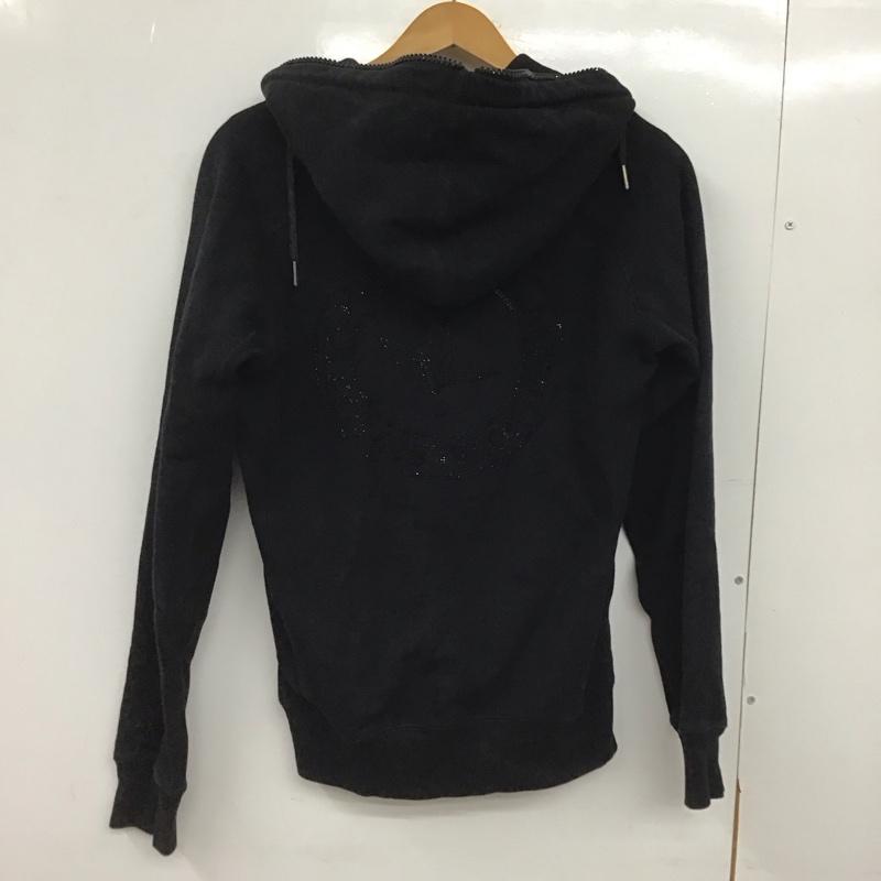 ウノピュウノウグァーレトレリラックス 1piu1uguale3 RELAX パーカー 長袖 ジップアップパーカー 長袖パーカー カジュアルスウェット L ロゴ、文字 黒 / ブラック /  メンズ USED 古着 中古 10149179