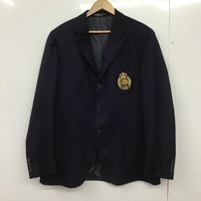 ラルフローレン RALPHLAUREN ジャケット、上着 ジャケット、ブレザー カジュアルジャケット イタリア製 マルネリアーニ製 ロゴ、文字 紺 / ネイビー /  メンズ USED 古着 中古 10131222