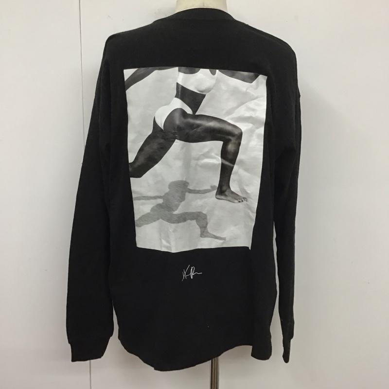 モンキータイム MONKEY TIME カットソー 長袖 長袖カットソー 無地カットソー クルーネック L ロゴ、文字 黒 / ブラック /  メンズ USED 古着 中古 10127345